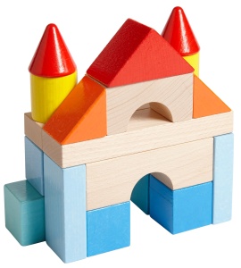 Blocuri de constructie HABA - 46 piese colorate din lemn, pentru copii de la 1 an - Img 4