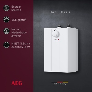 Boiler electric AEG Huz 5 Basis 5 litri montare sub chiuveta eficienta energetica A - Img 3