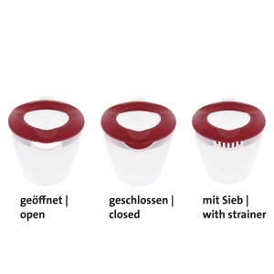 Bol de amestecarecutie de masurare Westmark cu protectie impotriva stropirii capac si turnator plastic volum de umplere 14 litri Helena transparentros - Img 9