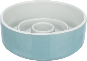 Bol pentru hranire lenta TRIXIE, ceramica, 0,9 l, grialbastru
