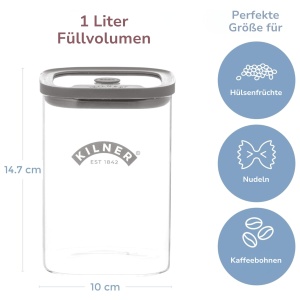 Borcan de depozitare Kilner 1 Litru, Borosilikat, cu capac cu vacuum - Img 2