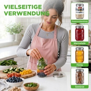 Borcan de stocare Nutrichef 480ml, 16 bucati, sticla, capac etans - Img 3