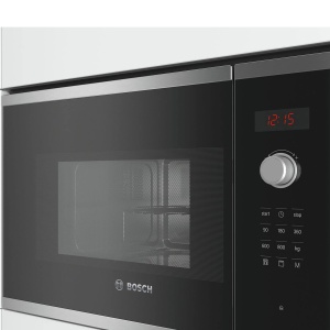 Bosch bel523ms0 incorporat 20L 800 W negru, otel inoxidabil - cuptor cu microunde (incorporat, 20 L, 800 W, rotatie, tactil, negru, otel inoxidabil, buton) - Img 4
