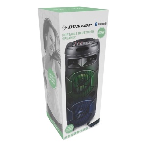 Boxa Bluetooth Dunlop MW-538, 2 x 10W, Radio FM, LED, Negru