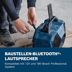 Boxa portabila Bosch Professional GPB 18V-6 C, Bluetooth, USB, Multi-Speaker Sound - Img 3