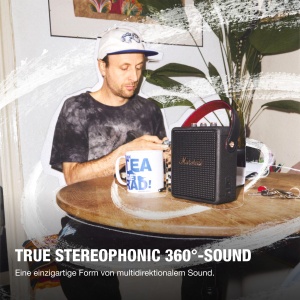 Boxa portabila Marshall Stockwell III - Sunet stereo 360, rezistenta la apa, negru si brass - Img 3