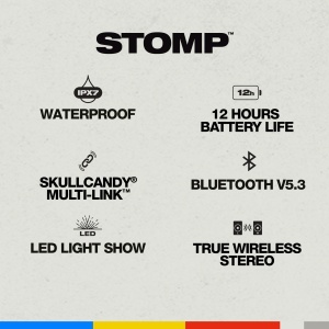 Boxa portabila Skullcandy Stomp Wireless Bluetooth IPX7 12 ore autonomie LED Negru - Img 2