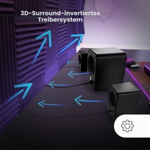 Boxe Gaming Mars Gaming MS-H21, 35W, RGB, Subwoofer 2.1, Negru - Img 3