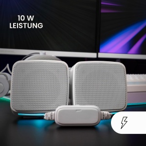 Boxe PC Mars Gaming MS-PRO, 10W, RGB, Alb - Img 2