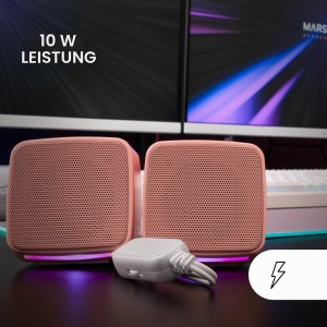 Boxe PC Mars Gaming MS-PRO, 10W, RGB, Compacte, Rosa - Img 2