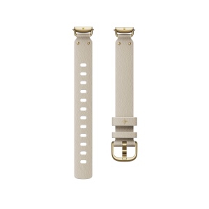 Bratara alternativa Fitbit Luxe, piele, perlata, marime mare