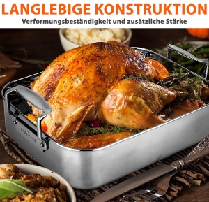 Brater NutriChef 38x29.5cm, inox, capacitate 10.8kg, rezistent la temperaturi de pana la 450C - Img 4