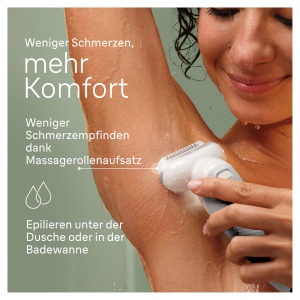 Braun Silk-epil 9, epilator pentru femei sau indepartator de par cu cap pivotant pentru indepartare a parului de lunga durata, piele neteda si matasoasa, umeda si uscata, Fabricat in Germania, 9-011, alb sau argintiu - Img 5
