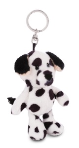 Breloc NICI Dalmatian 10cm Alb-Negru Plus Moale Inel Metalic Durabil