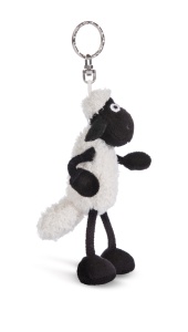 Breloc Shaun das Schaf 10cm Alb - Material Plusat si Inele Metalice Durabile - Img 2
