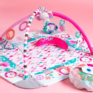 Bright Starts 5-in-1 Your Way Ball Play Salteluta de joaca ajustabila 35 bile roz - Img 6