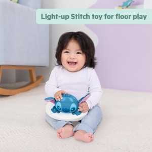 Bright Starts Disney Baby Little Ohana Baby Bouncer 6-12 luni Albastru Interactiv - Img 5
