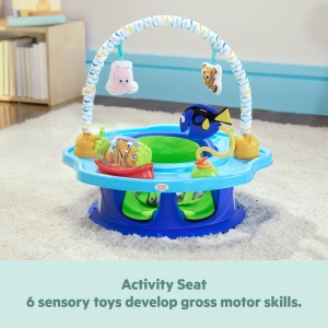 Bright Starts Disney Baby SuperSeat 3-in-1 Albastru Scaun Activitati si Masa pentru Copii 6 Luni - 3 Ani - Img 6