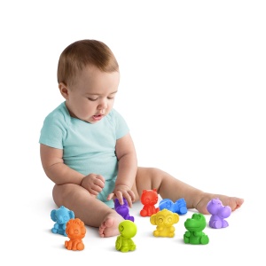 Bright Starts, Figurine de jucarie, TropicAnimals, Figurine cu animale pentru joaca, baie sau in deplasare, usor de prins si de curatat, multicolore - Img 8