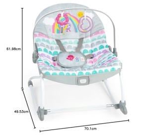 Bright Starts Rosy Rainbow Scaun Balansoar cu Vibratii pentru Nou-Nascuti si Copii pana la 18 kg - Img 3