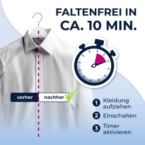 Bulgare automat CLEANmaxx pentru camasi si pantaloni, inclusiv suport pentru pantaloni, culoare albastra - Img 3