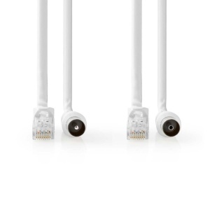 Cablaj Coaxial si Cat6 Nedis - 3m, Dublu Ecranat, Alb - Img 2
