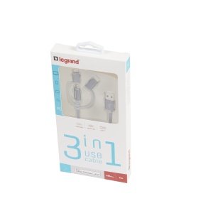 Cablu de incarcare 3 in 1 Legrand, Lightning USB-C Micro USB, 1.2m, 12W - Img 4