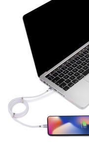 Cablu de incarcare pentru iPhone Grundig Lightning - USB-A, 1 Metru, Alb - Img 3