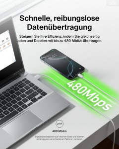 Cablu USB-C Belkin BoostCharge, 1.5m, 15W, Alb - Img 6