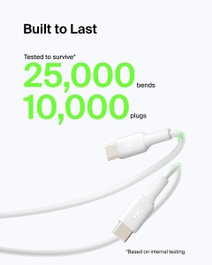 Cablu USB-C Belkin BoostCharge, 1m, 2 bucati, Alb - Img 4
