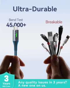 Cablu USB-C INIU 3m, 3.1A, Nylon, pentru iPhone 16, Samsung Galaxy S21 - Img 3