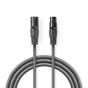 Cablu XLR NEDIS 0.50m, 3-Pin, Vernickelat, Flexibil, Gri - Img 1