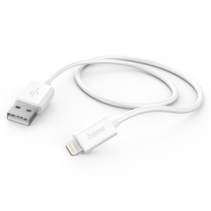 Cablul de incarcare USB A la Lightning Hama, 1m, MFI certificat, alb