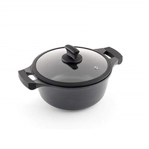 Cacerola inalta Metaltex XPERT 20 cm cu capac din sticla securizata