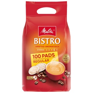 Cafea Melitta Cafe Bistro Kraftig-Aromatisch, 100 Pads, Rasnita puternica