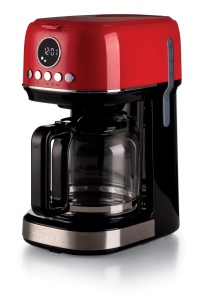 Cafetiera Ariete Moderna 1318, Cafea autentica, Filtru pentru 1 sau 2 cani, Maxi cappuccino, Oprire automata, Rasnita de cafea cu capacitate de 250 g, Rosu - Img 1