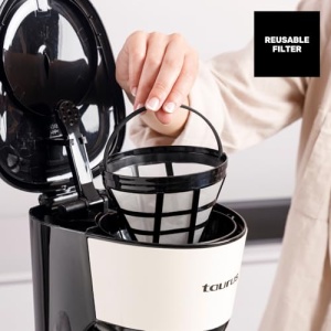 Cafetiera cu filtru Taurus Verona Vintage Cream, 12 cesti, 1000W, crem - Img 3