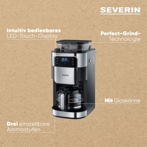 Cafetiera Severin KA 4813 cu Rasnita Integrata Timer 10 Cesti 1000W NegruInox - Img 4