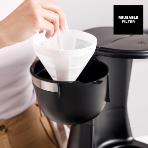 Cafetiera Taurus Verona 6, 600 W, 600 ml, Filtru Permanent, Negru Mat - Img 3