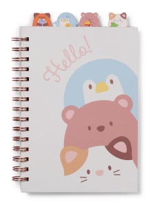 Caiet spiral NICI mymochi 15x21cm 80 foi 80g - Kawaii, colorat, ideal pentru scoala - Img 1
