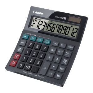 Calculator de birou Canon AS-220 RTS, 12 cifre, alimentare solara si baterie, negru - Img 2