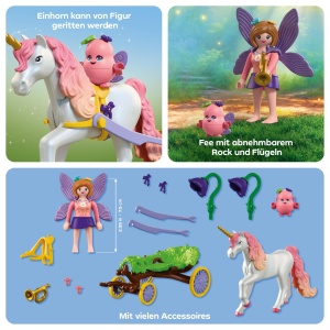 Caleasca cu Unicorn PLAYMOBIL 72216, cu Zana si Joyling, pentru copii peste 4 ani - Img 4