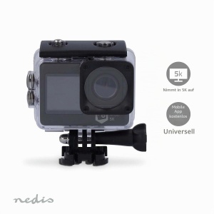 Camera de actiune Nedis Dual Screen 5K, 16 MP, rezistenta la apa, negru - Img 3