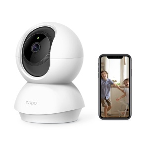 Camera de securitate cu camera IP Wi-Fi TP-Link Tapo C210 (panoramare si inclinare a obiectivului, rezolutie de 3 MP, audio pe 2 cai, viziune nocturna de pana la 9 m, stocare locala de pana la 256 GB) alb/negru, 1 bucata (1 pachet)