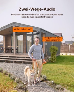Camera de securitate Tenda WiFi in aer liber, Camera WiFi 2K in aer liber cu viziune nocturna color, audio pe 2 cai, detectare a persoanelor si detectare a miscarii, alarma sonora si luminoasa, compatibila cu Alexa, CH3 V2.0 - Img 2