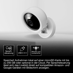Camera de supraveghere OSRAM SMART WiFi 4MP 2K QHD, Nocturna 7m, Alb - Img 3