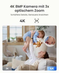 Camera de supraveghere Reolink 4K PTZ, 3x zoom optic, Wi-Fi 6 - Img 2
