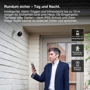 Camera de supraveghere smart Osram SMART WiFi, 4MP 2K, IP67, Alb - Img 4