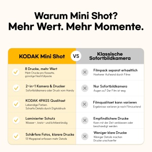 Camera foto si imprimanta KODAK Mini Shot 3 Retro 2-in-1, alb, 7,6x7,6cm - Img 2
