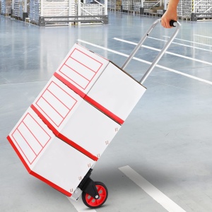 Camion cu saci, Camion cu saci din aluminiu, Carucior de transport pliabil, pliabil, capacitate maxima de incarcare 120 kg, 2 roti, cu maner telescopic din aluminiu pentru industrie si uz casnic - Img 6